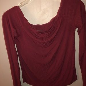 off the shoulder dark pink top